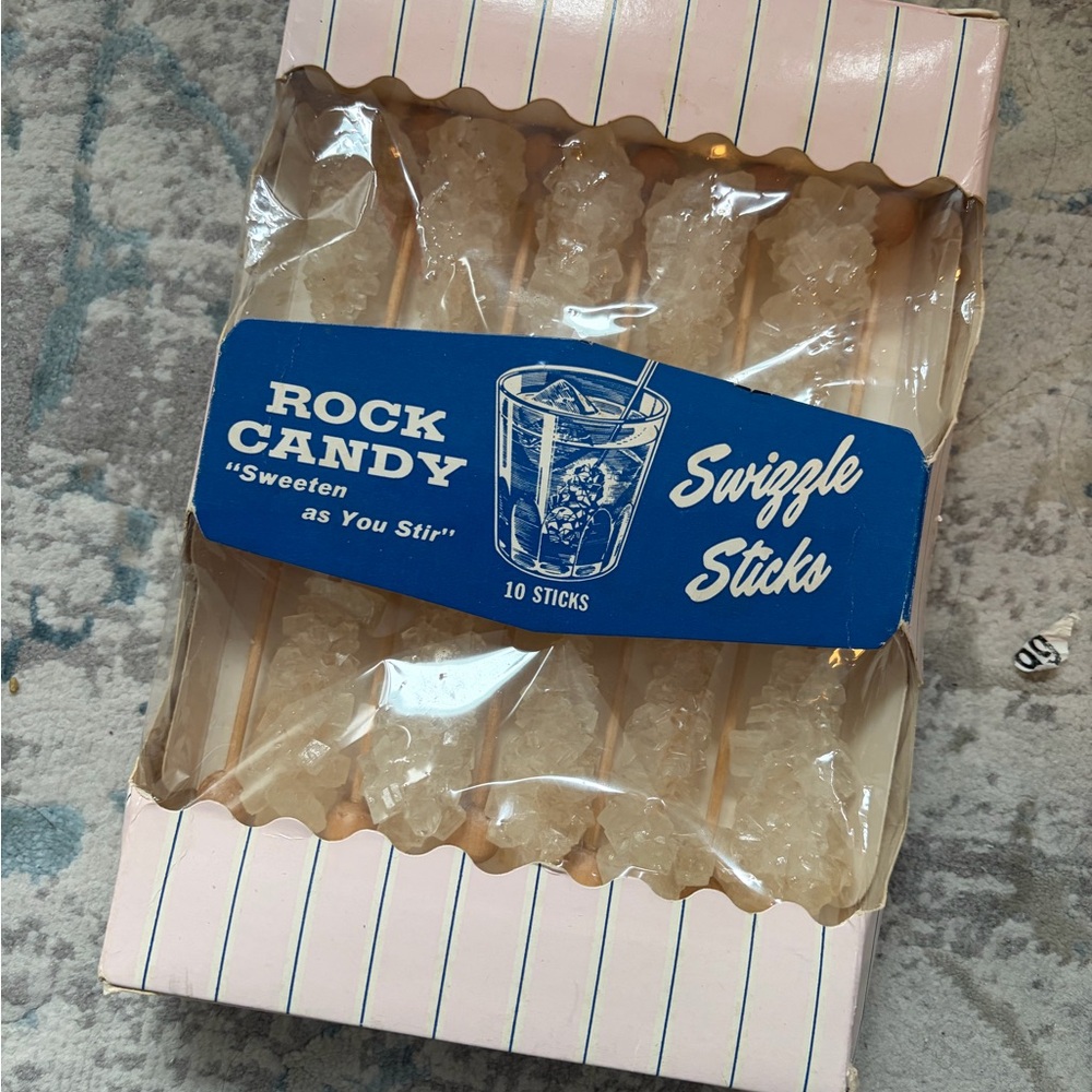 Vintage Rock Candy Swizzle Sticks Set of 10 in Box Barware Decor